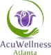 Logo with a purple flower and green hand, labeled "AcuWellness Atlanta."