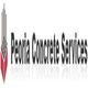 Logo of Peoria Concrete Services with stylized building and red block design.