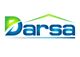 Logo de Darsa con letras azules y un diseño de techo verde sobre el nombre.