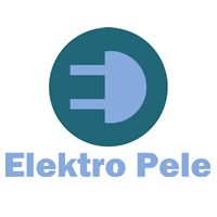 Ein Logo mit einem blauen Stecker-Symbol und dem Text "Elektro Pele" darunter.