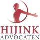 Logo van Hijink Advocaten met gestileerde afbeelding van persoon met open armen.