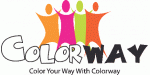 Logo mit bunten Figuren und Text "COLORWAY" in verspielter Schrift.