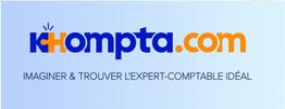 Logo de Khompta.com avec le slogan "Imaginer & Trouver l'expert-comptable idéal".