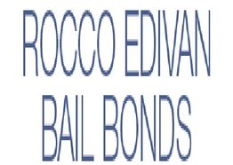 Text reads "ROCCO EDIVAN BAIL BONDS" in blue, uppercase letters on a white background.