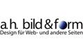 Logo von "a.h. bild & form" mit dem Slogan "Design für Web- und andere Seiten".