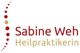 Logo mit Text „Sabine Wehrheimer Heilpraktikerin“ und roten Punkten auf weißem Hintergrund.