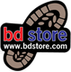 Logo met tekst "bd store" en een schoenafdruk. Website vermeld: www.bdstore.com.