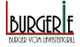 Logo mit Text: "BURGERIE - Burger vom Lavasteingrill", in modernem, stilisiertem Design.
