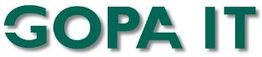 Textlogo mit den grünen Buchstaben "GOPA IT" auf weißem Hintergrund.