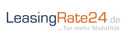 LeasingRate24.de Logo, Slogan: "... für mehr Mobilität" in blau und orange.