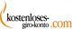 Text: kostenloses-giro-konto.com, schwarz-orange Schrift mit Flammenmotiv links.