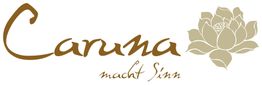 Logo mit "Caruna macht Sinn" und einer stilisierten Lotusblume rechts daneben.