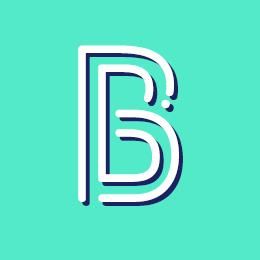 Stylized letter "B" logo on a teal background.