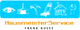 Logo von HausmeisterService Frank Busse mit Symbolen für Hauspflege und Reparaturen.
