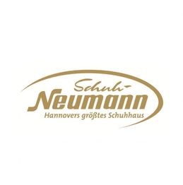 Logo mit Text: "Schuh-Neumann Hannover, größtes Schuhhaus" in brauner Schrift.