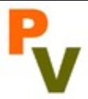 Letras "P" naranja y "V" verde sobre fondo blanco.
