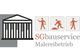 Logo eines Malereibetriebs mit Baustellen-Piktogrammen und Schriftzug "SG bauservice Malereibetrieb".