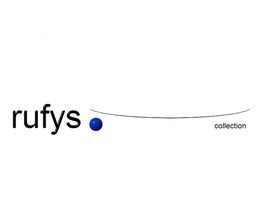 Logo mit dem Text "rufys collection", einem blauen Punkt und einer geschwungenen Linie.