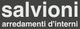 "Logo grigio su sfondo nero con testo: salvioni arredamenti d'interni."