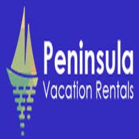 Sailboat logo with text: "Peninsula Vacation Rentals" on a blue background.