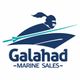 Logo of Galahad Marine Sales featuring a knight and boat-themed design in blue.