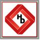 Rotes geometrisches Logo mit den Buchstaben "HD" in der Mitte auf weißem Hintergrund.