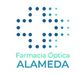 Logo de Farmacia Óptica Alameda con puntos formando una cruz.