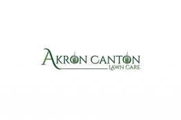 Logo for Akron Canton Lawn Care with green text and grass graphics.