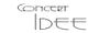 Schwarz-weißer Text mit den Worten "Concert Idee" in stilisierter Schrift.