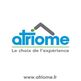 Logo d'Atriome avec slogan "Le choix de l'expérience" et site web www.atriome.fr.