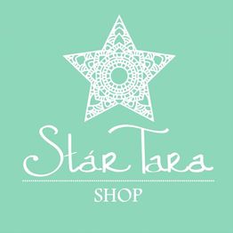 Logo verde con estrella blanca decorativa y texto: "Stár Tara Shop".