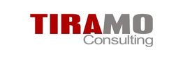 Logo von TIRAMO Consulting in Rot und Grau auf weißem Hintergrund.