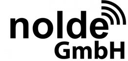 Logo der nolde GmbH mit stilisierten Funkwellen oben rechts.