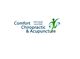 Logo for Comfort Chiropractic & Acupuncture with slogan "Life is Good, Live it Well" and green figure.