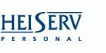 Logo mit blauem Text "HEISERV PERSONAL" auf weißem Hintergrund.