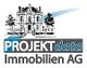 Logo der PROJEKTdata Immobilien AG mit Gebäudeillustration.