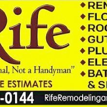 Yellow ad for Rife Remodeling; services: renovation, flooring, roofing, etc. Free estimates.