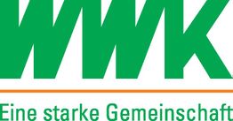 WWK-Logo in Grün mit dem Slogan "Eine starke Gemeinschaft" darunter.