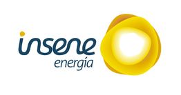 Logotipo de "Insene Energía" con un diseño circular amarillo en el lado derecho.