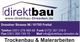 Visitenkarte: direktbau, Adresse, Kontaktinfos, Website. Trockenbau und Malerarbeiten.