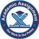 Logo with books, a mortarboard, pencils, and text: "Academic Assignment - Our Work Is Our Policy."
