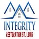 Logo of Integrity Restoration St. Louis with stylized blue roof design above the text.