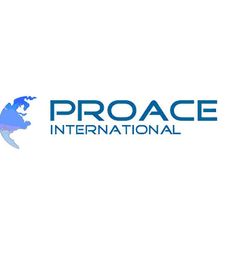 Logo of ProAce International with a blue globe design on the left.