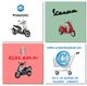 Loghi e scooter di Piaggio, Vespa, Gilera e indirizzo web di negozio a Palermo.