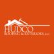 HUDCO Roofing & Exteriors logo with house and hammer on an orange background.