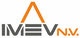 Logo van IMEV N.V., met oranje en grijze kleuren en gestileerde potentiële bedrijfsnaam.