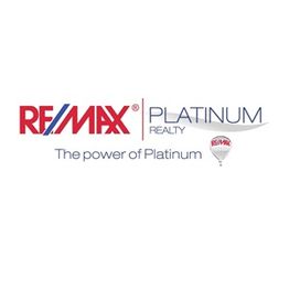 RE/MAX Platinum Realty logo with slogan, "The power of Platinum," and a hot air balloon graphic.
