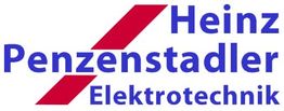 Logo mit rotem und blauem Text: Heinz Penzenstadler Elektrotechnik.