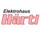 Logo mit Text "Elektrohaus Härtl" in Schwarz und Rot.