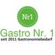 Grünes Logo mit "Nr1 Gastro Nr. 1", Text: "seit 2011 Gastronomiebedarf".